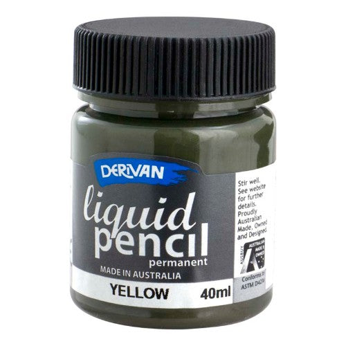 Acrylic Paint - Derivan Liquid Pencil 40ml Perm Yellow