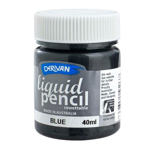 Acrylic Paint - Derivan Liquid Pencil 40ml Rewet Blue