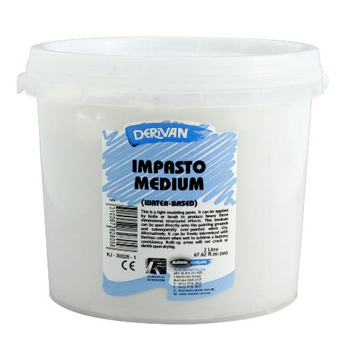 Derivan 2L Impasto Acrylic Paint, perfect for textured artwork with a rich, buttery consistency and expansive color palette.