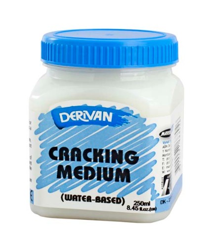 Derivan 250ml Cracking Medium for creating stunning cracked effects in acrylic paintings and mixed media projects.