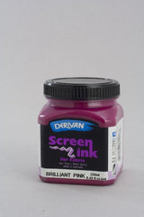 Ink - Derivan Screen Ink 250ml Brilliant Pink