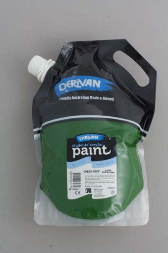 Vibrant Eco Green Deep acrylic paint in a 2L container, perfect for artists of all skill levels and various painting techniques.