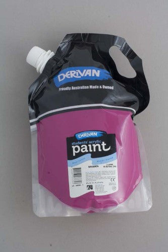 Vibrant 2L Eco Magenta acrylic paint for students; creamy consistency for smooth application and versatile artistic techniques.