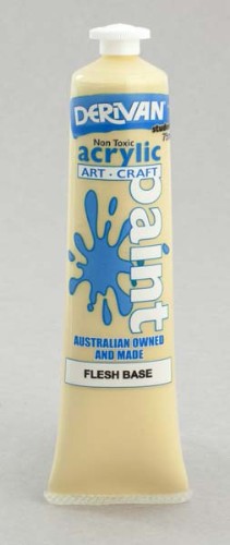 75ml tube of Derivan Stu Flesh Base Acrylic Paint, ideal for artists and educators, featuring a smooth, buttery consistency.