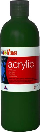 Acrylic Paint - Fas Student Acrylic 500ml Green Dark