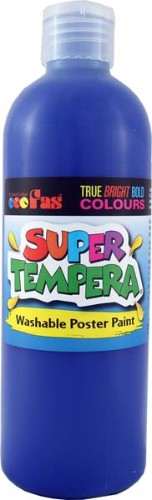 FAS Super Tempera 500ml Ultra, vibrant non-toxic paint for poster art, stencil techniques, and easy mixing.