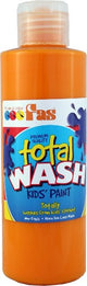 Fas Total Wash 250ml in vibrant orange, a non-toxic, washable paint perfect for kids' art projects and easy clean-up.