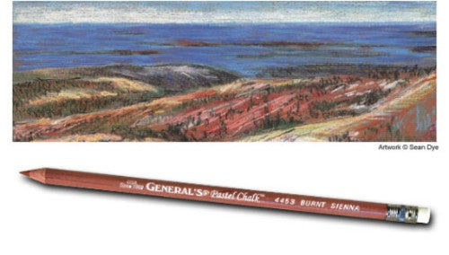 Multi-Pastel Chalk Pencil Bt Sienna, premium artist-quality pencil for vibrant colors and smooth blending in artwork.