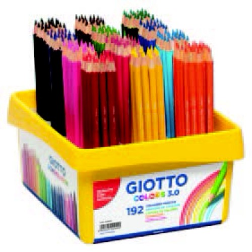 Vibrant Giotto Colors 3.0 Pencil Crate with 192 assorted eco-friendly artist pencils for creative expression.