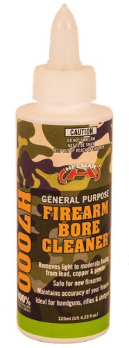 Helmar H7000 Firearm Bore Cleaner 125ml bottle for effective gun maintenance and precision cleaning without abrasive materials.