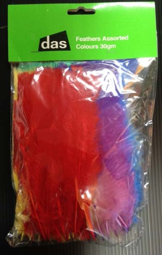 Craft - Feathers Assorted Colours 30gm