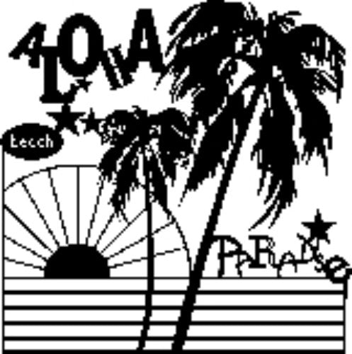 Marabu Aloha Paradise stencil 30x30cm for versatile DIY art on multiple surfaces including fabric, paper, and wood.