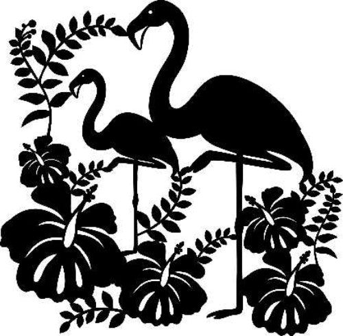 Marabu 30x30cm Flamingo stencil for versatile artistic designs on textiles, paper, and wood.