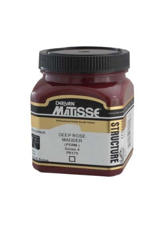 250ml Matisse Str Deep Rose Madder acrylic paint, vibrant color for layering and impasto techniques, ideal for artists.