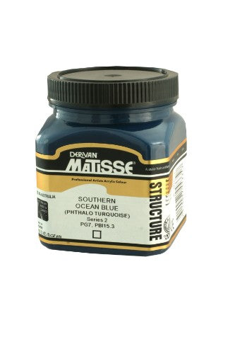 Matisse Structure Acrylic Paint in Southern Ocean Blue, 250ml, vibrant color for seascapes with rich, impasto texture.