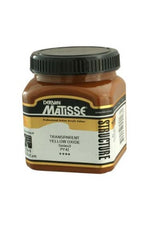 250ml Matisse Trans Yellow Oxide acrylic paint, ideal for impasto techniques with vibrant, lightfast pigments.