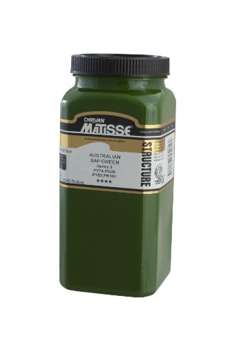 Matisse Structure Acrylic Paint in Aust Sap Green S3, 500ml, ideal for textured art and vibrant nature-inspired projects.