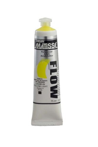 Matisse Flow Acrylic Paint 75ml in Cadmium Yellow Light, ideal for vibrant artworks and versatile techniques.