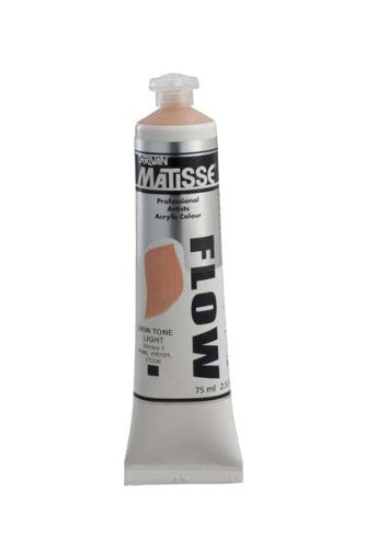 Matisse Flow Acrylic Paint 75ml in Skin Tone Light Lt S1, ideal for smooth brush strokes and detailed artwork.