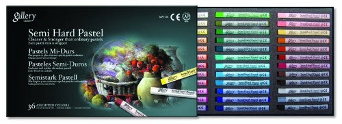 Artist Pastel Set featuring 36 semi-hard pastels in vibrant colors, ideal for blending and detailed artwork.