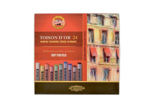 Set of 24 premium Artist Pastel - Toison Dor pastels with rich colors and creamy texture for blending and layering.