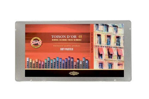 Vibrant Toison Dor Pastels 8516/48s set featuring 48 richly pigmented colors for seamless blending and layering.