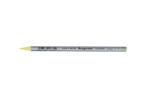 Pack of 12 Progresso Aquarelle Yellow Lt pencils for watercolor art, featuring hexagonal barrels and soft blendable colors.