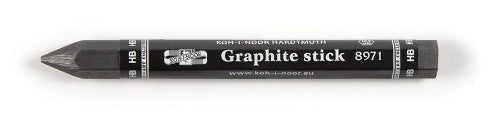 8971 Hex. Graphite Stick HB 10mm, ideal for detailed drawing and shading on various surfaces with a comfortable grip.