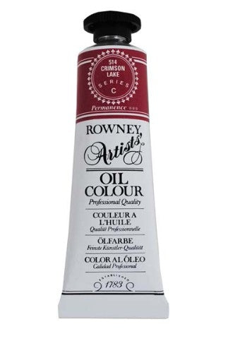 Rown Art Oils 38ml Crimson Lake offers vibrant color and buttery consistency for versatile painting techniques.