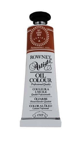 Rown Art Oils 38ml Light Red artist oil paint, vibrant color, smooth texture, ideal for various painting techniques.