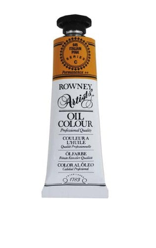 Rown Art Oils 38ml Italian Pink: premium oil paint with thick consistency for vibrant colors and excellent lightfastness.