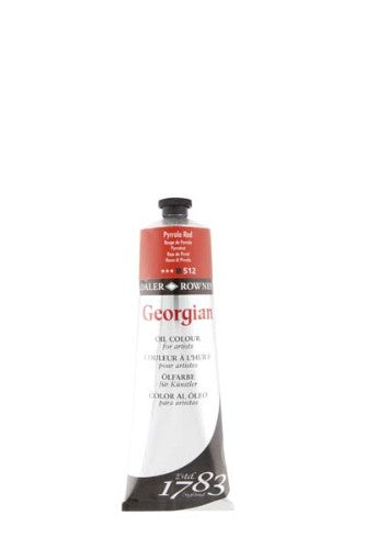 Rown Georg Oils 225ml Napthol Crimson oil paint, vibrant hue, perfect for blending and glazing in artistic projects.