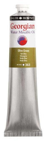 Rown Gwamo 200ml Olive Green Artist Oil Paint, water-mixable, vibrant, lightfast, ideal for versatile painting techniques.