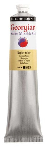 Rown Gwamo 200ml Naples Yellow oil paint in a tube, showcasing its vibrant hue and smooth texture for versatile artistic expression.