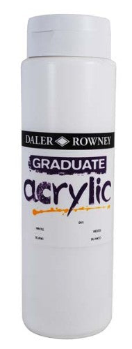 D-R Graduate Acrylic 1L White paint: fast-drying, smooth application for vibrant art on canvas and paper.