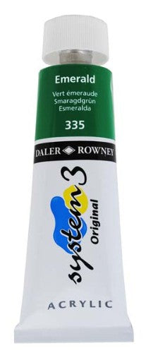 75ml Emerald acrylic paint by Rown System 3, offering vibrant color, quick drying, and versatility for all artists.