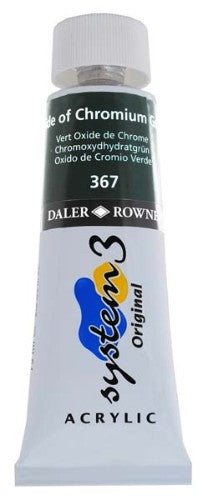 Rown System 3 75ml Op Oxide Of Chromium Acrylic Paint, rich earthy tone for versatile artistic use.