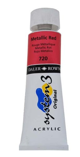 Metallic red acrylic paint in 75ml tube, perfect for vibrant artwork and detailed projects, ideal for all skill levels.