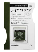 Rown AWC H-Pan Sap Green watercolour, ideal for vibrant landscapes and botanical art with excellent flow and blendability.