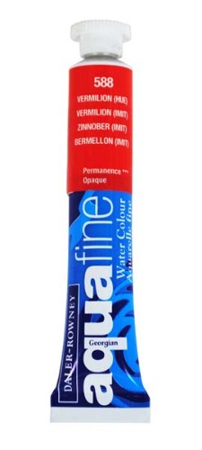 Rown 8ml Afine Vermilion Hue watercolour paint in a tube, vibrant color for artistic creativity and versatile applications.