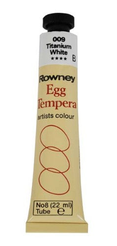 Rown Egg Tempera 22ml Titanium White paint offers vibrant color and exceptional opacity for fine art painting.