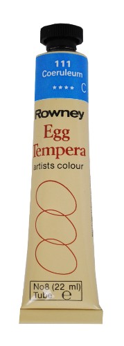 Rown Egg Tempera 22ml in Coeruleum Blue, a vibrant, smooth paint perfect for artists seeking rich, deep colors.