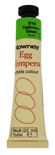 Rown Egg Tempera 22ml in Cadmium Green, a vibrant and versatile paint for traditional and modern artistry.