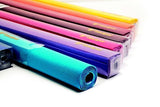 Vibrant red velvet roll measuring 450mm x 10m, ideal for crafts, collages, and protective surfaces with a smooth texture.