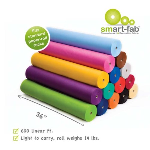 Vibrant orange Smart-Fab roll, 36x600 inches, a durable, versatile non-woven fabric for crafting projects.