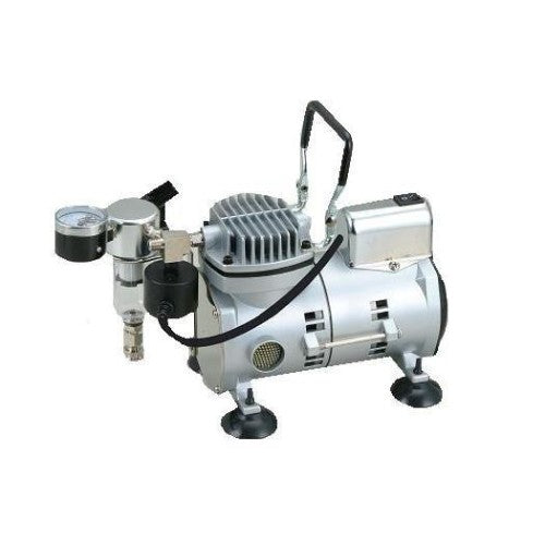 Sparmax TC-501A Mini Compressor with Auto Shutoff, quiet, portable airbrush tool for artists and hobbyists.