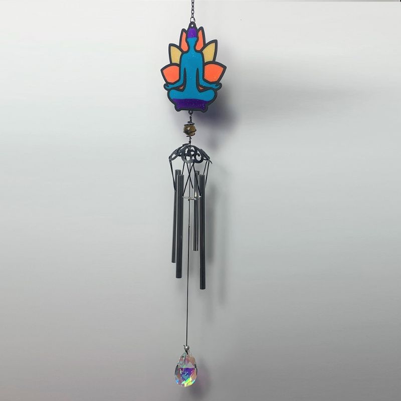 Lotus Buddha Wind Chime 25"