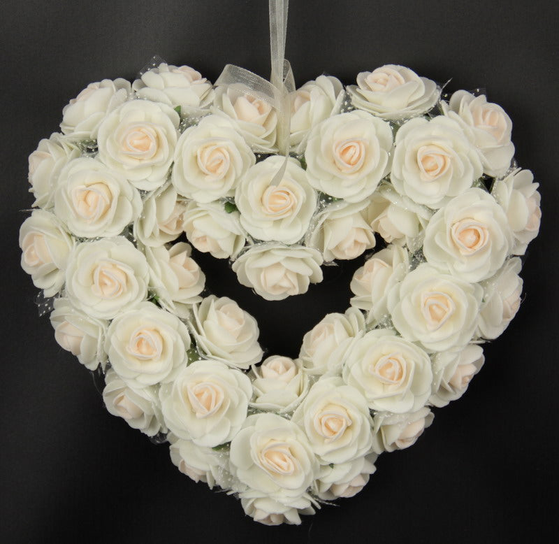 Medium Rose Heart Wreath (Pink)