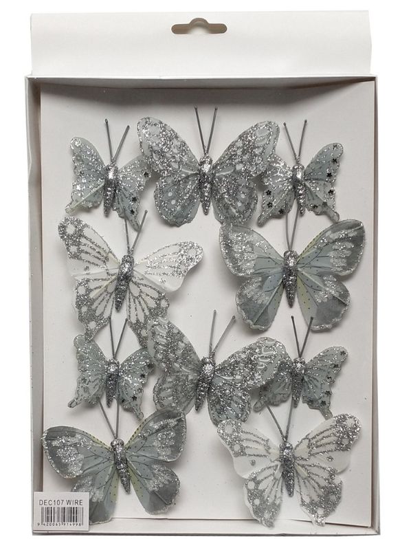 Wire Bufferflies - Silver (2 Packs)