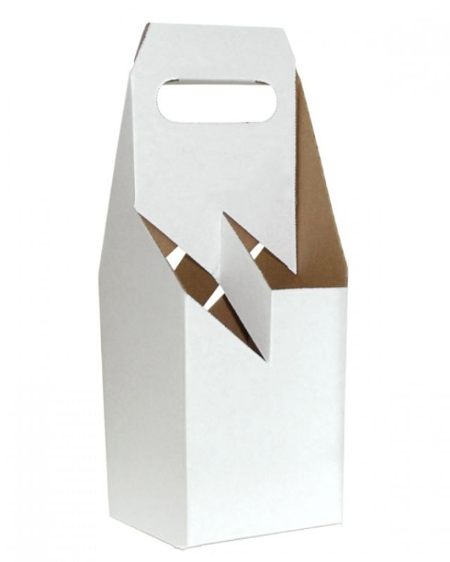 Gift Boxes -  Wine Box Carrier 4 Btl White 184x184x305mm  - Pack of  50